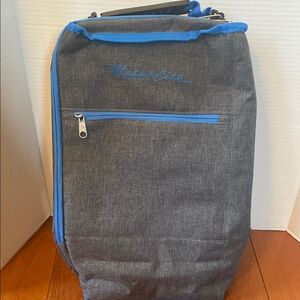 MotorCity Casino gray/ blue cooler bag mesh out pocket adjustable strap 17x12”
